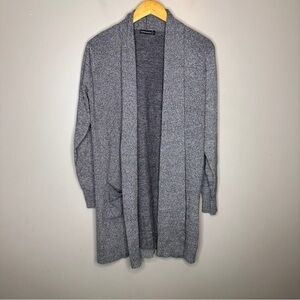 Esperanza heathered gray knit open cardigan